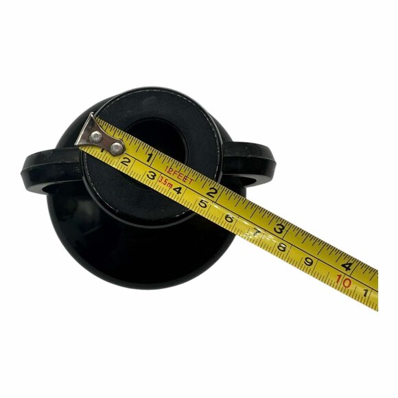 Vintage L.E. Smith Candlestick Holder Black Glass Scroll Set of Two Taper - Picture 4 of 5